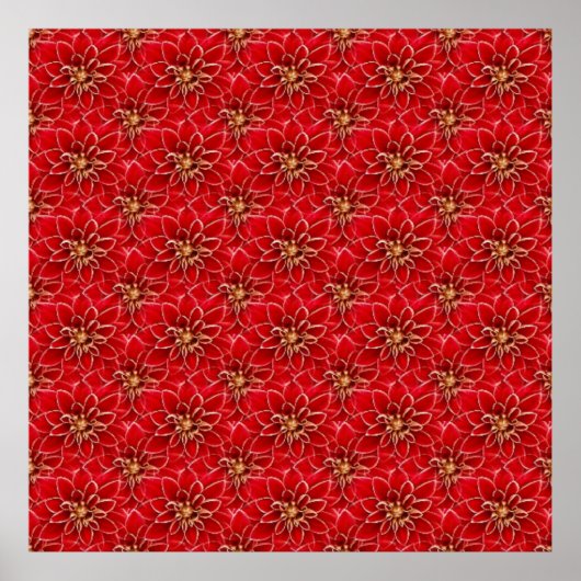 Elegantes rotes Muster Poster (Vorne)