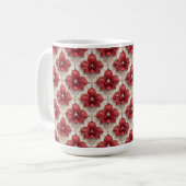 Elegantes rotes Orchideenmuster mit Perlen Kaffeetasse (Vorderseite Links)
