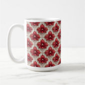 Elegantes rotes Orchideenmuster mit Perlen Kaffeetasse (Links)