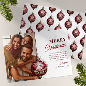 Elegantes Rotes Ornament Foto Weihnachten