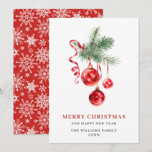 Elegantes rotes Ornament Frohe Weihnachtsgrüße Feiertagskarte