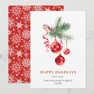 Elegantes rotes Ornament Frohe Weihnachtsgrüße Feiertagskarte