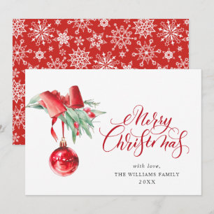 Elegantes rotes Ornament Frohe Weihnachtsgrüße Feiertagskarte