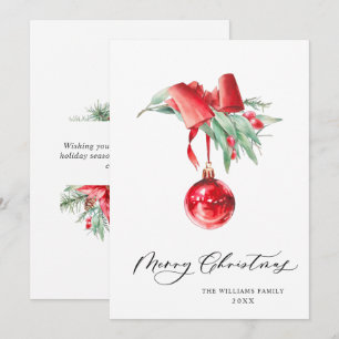 Elegantes rotes Ornament Frohe Weihnachtsgrüße Feiertagskarte