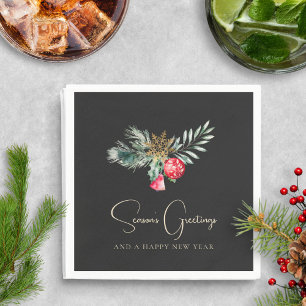 Elegantes Rotes Ornament Gold Modernes Party Serviette