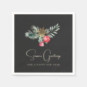 Elegantes Rotes Ornament Gold Modernes Party Serviette (Vorderseite)