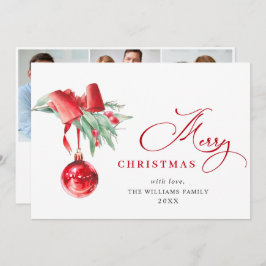 Elegantes Rotes Ornament Weihnachten Gruß 3 FOTO