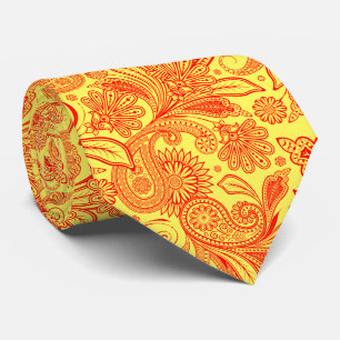 Elegantes rotes Paisley auf individuellem gelben H Krawatte