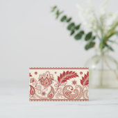 Elegantes rotes Paisley Blumenmuster - Traditionel Begleitkarte (Stehend Vorderseite)