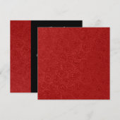 Elegantes Rotes Paisley Schwarzes Party Einladung (Vorne/Hinten)