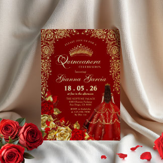 Elegantes Rotes Party Folieneinladung