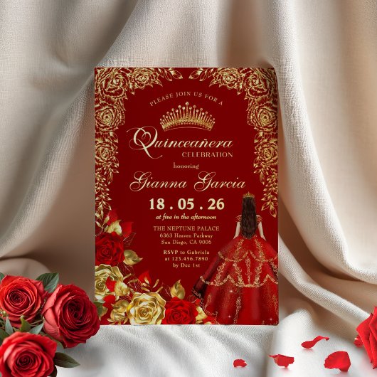 Elegantes Rotes Party Folieneinladung