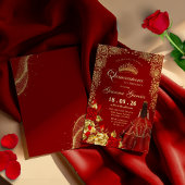 Elegantes Rotes Party Folieneinladung