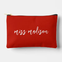Elegantes rotes personalisiertes Lehrernamens-Skri