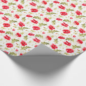 Elegantes rotes Pfefferblatt & grüne Blätter Blume Geschenkpapier (Ecke)