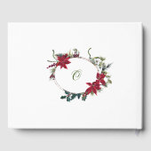 Elegantes Rotes Poinsettia Brautparty Gästebuch (Rückseite)