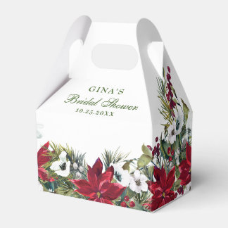 Elegantes Rotes Poinsettia Brautparty Geschenkschachtel