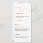 Elegantes Rotes Programm, Caroline Wedding Collect (Rückseite)
