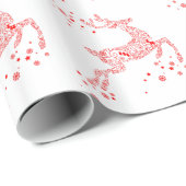 Elegantes rotes Ren Geschenkpapier (Rolleneckpunkt)