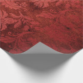 Elegantes rotes, römisches Damastenmuster Geschenkpapier (Ecke)
