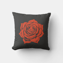 Elegantes rotes Rosen-Blumendesign-Kissen Kissen