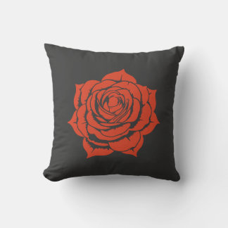 Elegantes rotes Rosen-Blumendesign-Kissen Kissen