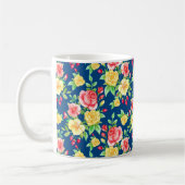 Elegantes rotes Rosenmuster Kaffeetasse (Links)