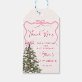 Elegantes rotes Schleifen-Weihnachts-Geschenk-Tag Geschenkanhänger