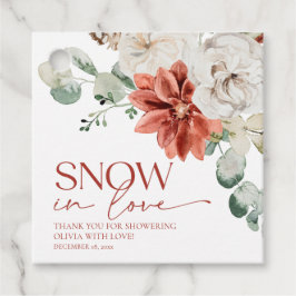 Elegantes Rotes Schnee in Liebe Winter Brautparty Geschenkanhänger