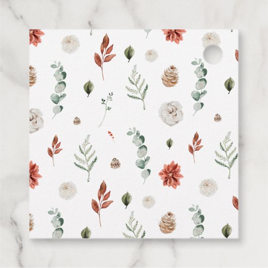 Elegantes Rotes Schnee in Liebe Winter Brautparty Geschenkanhänger (Rückseite)