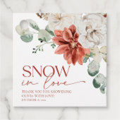 Elegantes Rotes Schnee in Liebe Winter Brautparty Geschenkanhänger (Vorderseite)