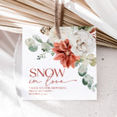 Elegantes Rotes Schnee in Liebe Winter Brautparty Geschenkanhänger