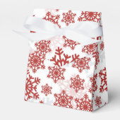 Elegantes rotes Schneeflockenmuster auf weißem Wei Geschenkschachtel (Vorderseite)