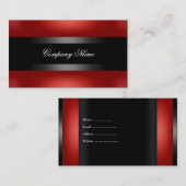 Elegantes Rotes Schwarz unbeschreiblich Visitenkarte (Vorne/Hinten)