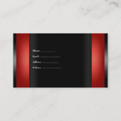 Elegantes Rotes Schwarz unbeschreiblich Visitenkarte (Rückseite)