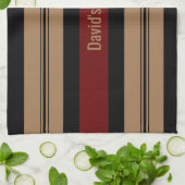 Elegantes rotes Schwarz und Gold kühl gestrichene  Geschirrtuch (Gefaltet)