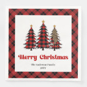 Elegantes rotes schwarzes Tartan- Serviette mit in (Vorderseite)
