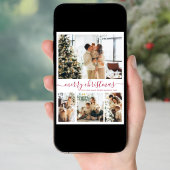 Elegantes rotes Script 4 Foto Collage Weihnachten