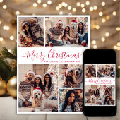 Elegantes rotes Script 5 Foto Collage Weihnachten
