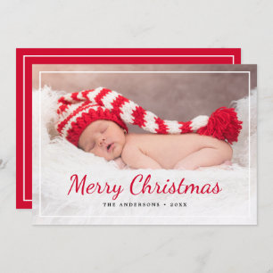 Elegantes Rotes Script Freude Weihnachten Custom F