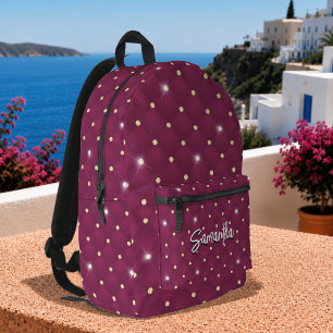 Elegantes rotes silbernes falsches Glitter-Tropfen Bedruckter Rucksack