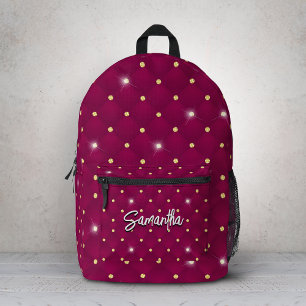 Elegantes rotes silbernes falsches Glitter-Tropfen Bedruckter Rucksack
