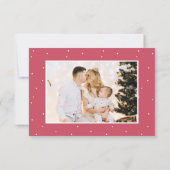 Elegantes Rotes Skript 5 Foto Collage Weihnachtska Einladung (Rückseite)