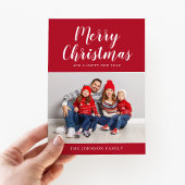 Elegantes Rotes Skript Ein Foto Weihnachten