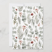 Elegantes Rotes Skript Foliage Foto Weihnachten (Rückseite)