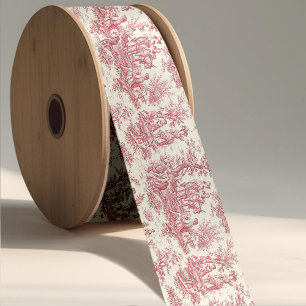 Elegantes rotes Toile-Satinband im Vintage-Stil Satinband