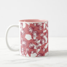 Elegantes rotes Tulip-Silhouette Blumenmuster