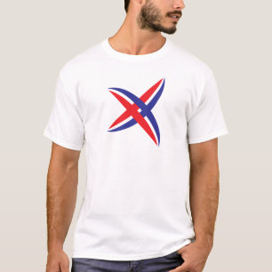 Elegantes rotes und blaues Linien-Letter X-Monogra T-Shirt