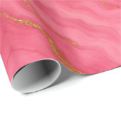Elegantes rotes und goldenes Marmor Luxuswrapping  Geschenkpapier (Rolleneckpunkt)