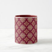 Elegantes rotes und goldenes Musterdesign Tasse (Zentrum)